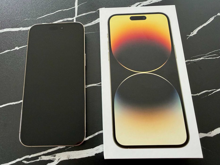 iPhone 14 Pro Max 128GB Gold, baterie 82%, complet, stare foarte bună
