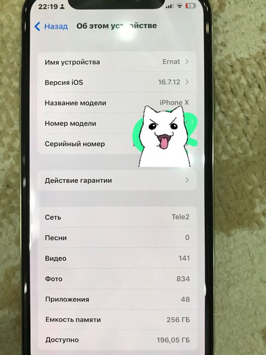 Iphone x 100% 256gb