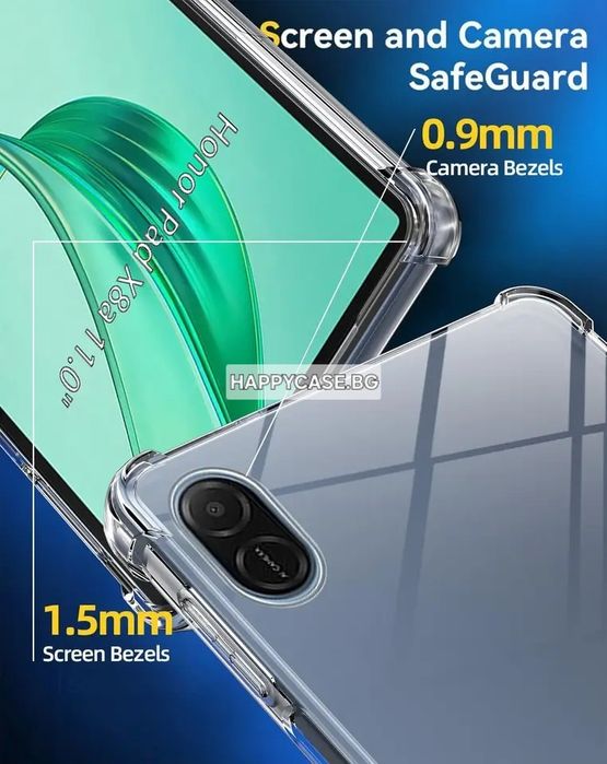 Honor Pad X8b 11.0" 2026 / X8a 11.0" 2024 / Усилен прозрачен TPU силиконов кейс гръб за таблет