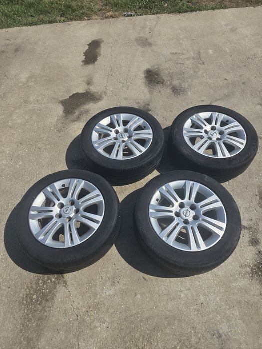 Set 4 roti jante de aliaj cu cauciucuri de vara michelin Opel Astra G H Zafira A B Vectra C 5x110 205 55 16 r16  anvelope