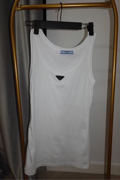 Prada logo cotton tank top 36
