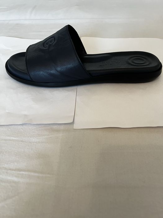 Papuci din piele naturală bleumarin