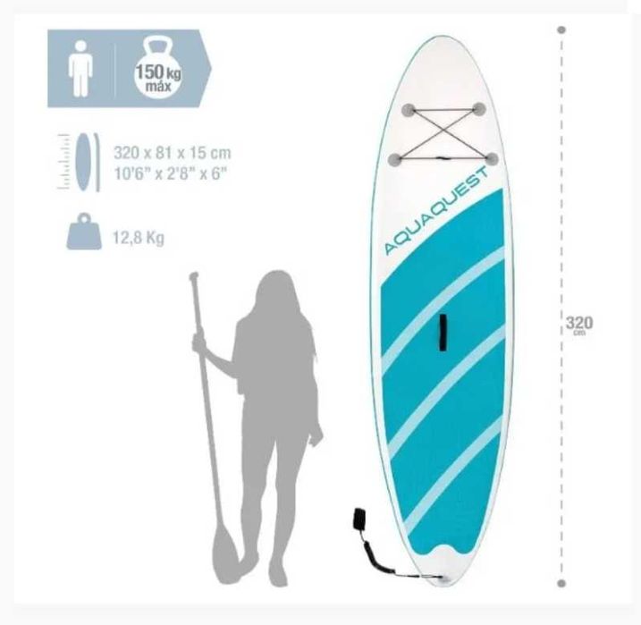 Sup board Надувная доска-68242 двухслойный-320x81x15см max до 150 кг