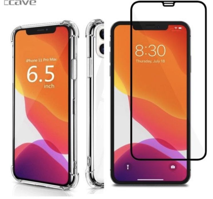 Iphone 11 12 13 PRO MAX Husa Silicon Colturi Solide si Folie Sticla