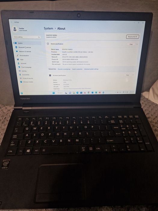 Vand laptop Toshiba