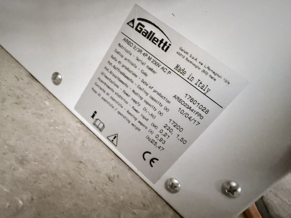 Aeroterma Galletti cu agent termic 17.2kw