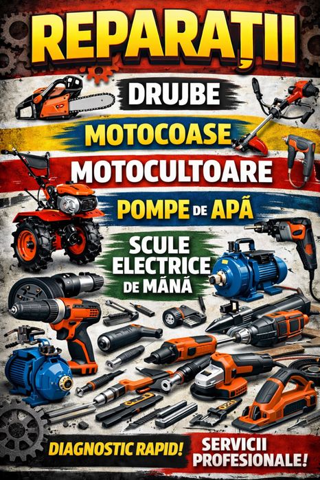 Reparatii scule gospodarie / santier si tricicluri electrice