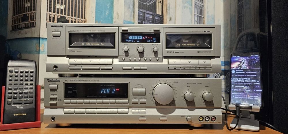 Amplificator statie amplituner receiver Technics SA-GX 230 - argintiu