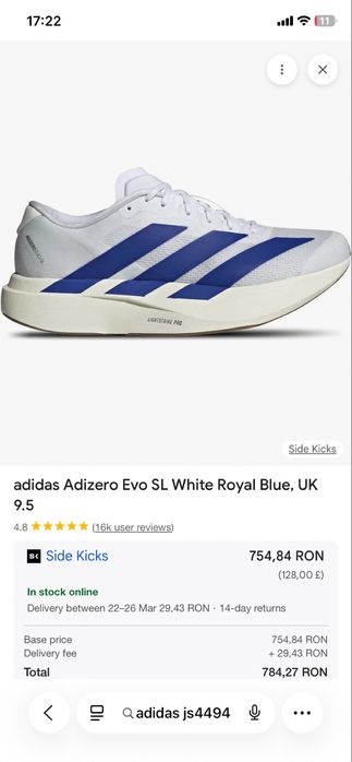 Adidas Adizero Evo SL marimile 44 2/3, 46
