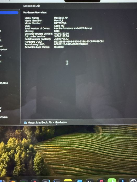 MacBook Air, M2, 8GB RAM, 512 GB hdd