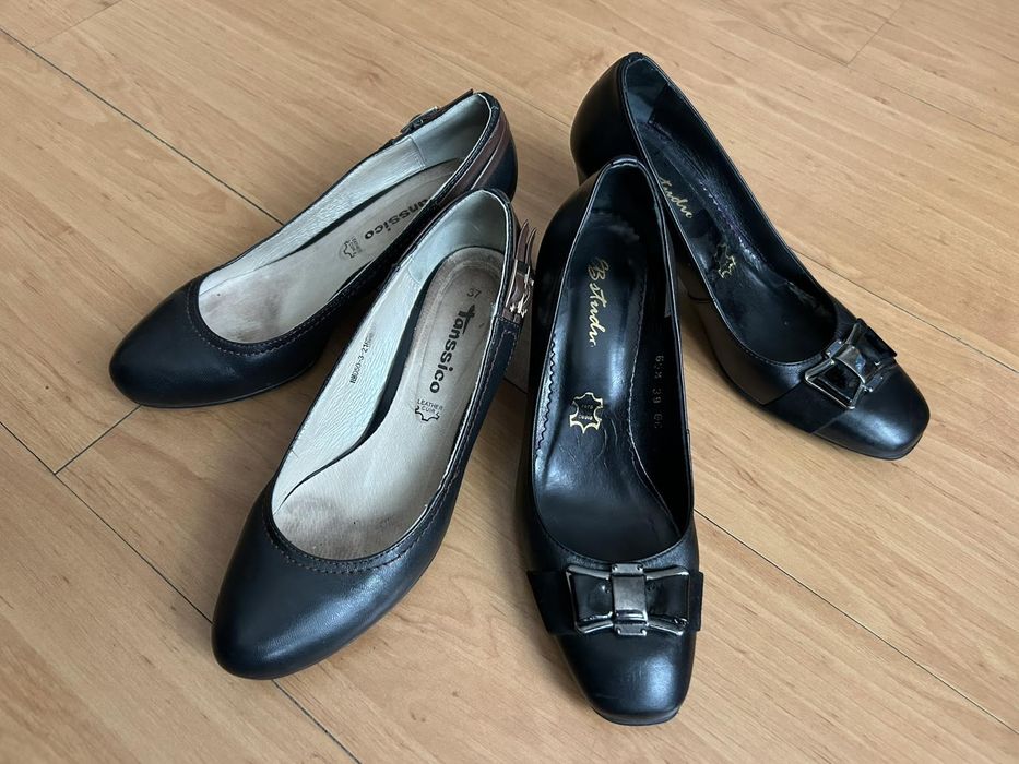 Дамски черни кожени обувки Tamaris 37 и 39 номер