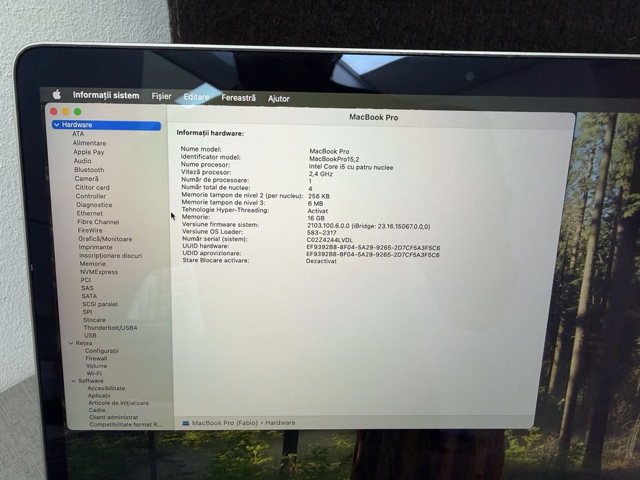 Macbook PRO A1989 , i5 2,4Ghz, ssd 256gb,