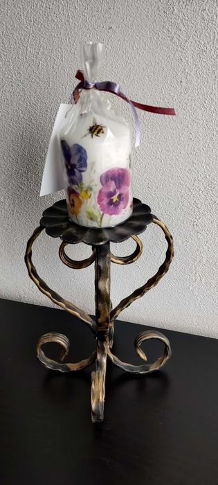 suport versatil din fier forjat, nou, pentru ghiveci sau lumanare