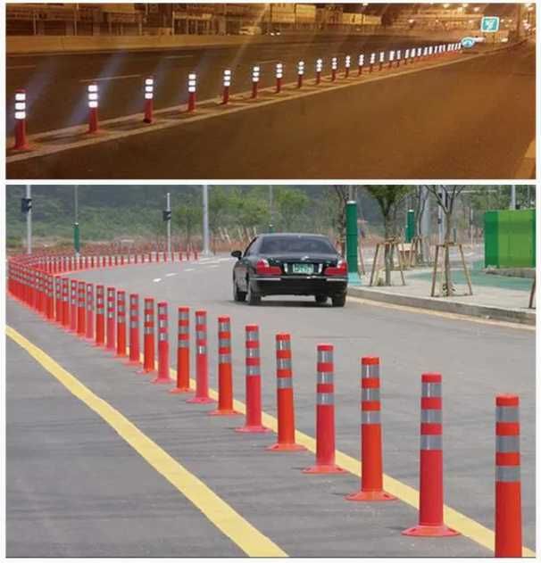 Светлоотразителни колчета паркинг път строителен обект