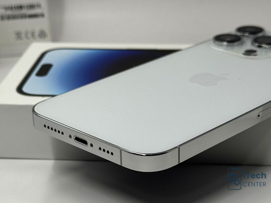 iPhone 14 Pro Max, 128GB, Silver, 100% батерия, КАТО НОВ, 1г. ГАРАНЦИЯ!
