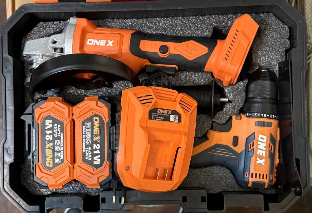 2 в 1. Аккумуляторный болгарка и шуруповерт ONE X