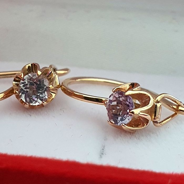Cercei Rusesti Clasici, Aur 14K Cu Alexandrite