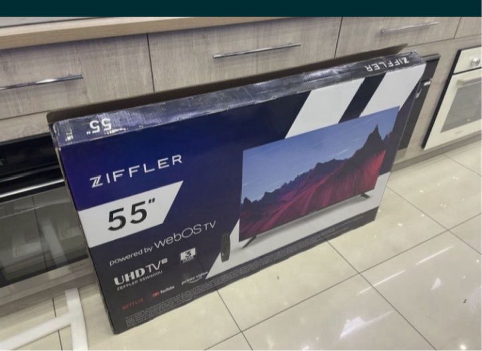 Телевизор Ziffler 43/50/55 Smart TV  Голосовой пульт Доставка бесплатн