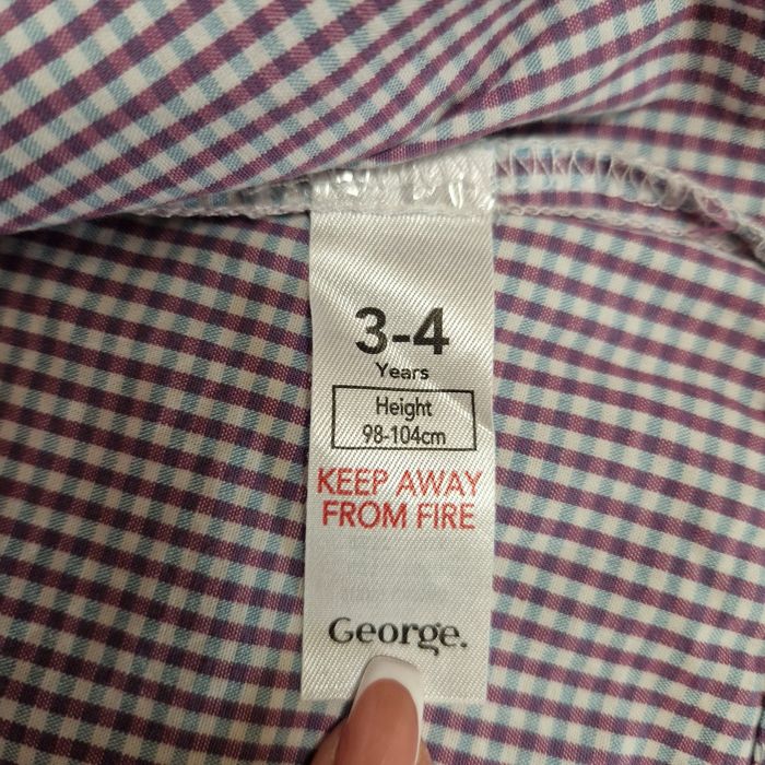 Риза с къс ръкав за момче 3-4 години и ръст 98-104 см. от памук