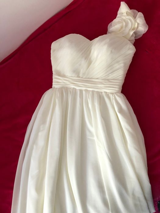 Бална/Сватбена/Шаферска рокля в цвят Екрю