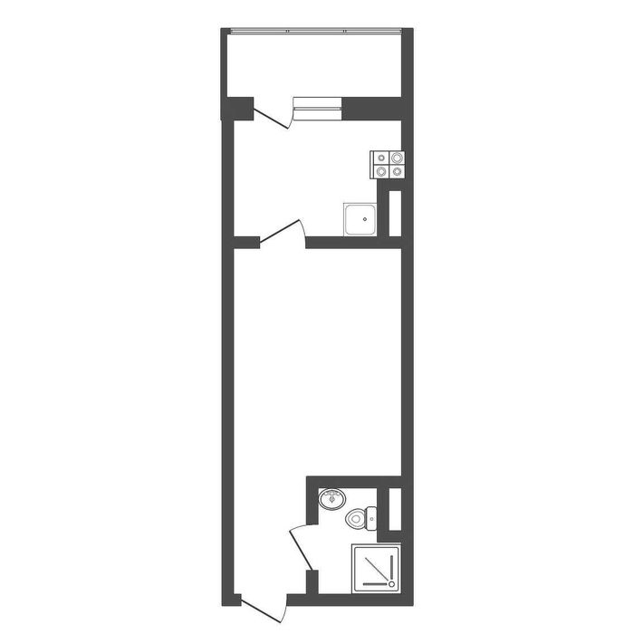 Yu  1 комнатная 29м2 на 4 этаже 10 этажного дома, массив Панельный