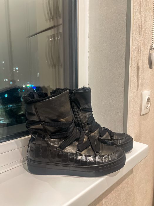 Зимние ботинки, кожа