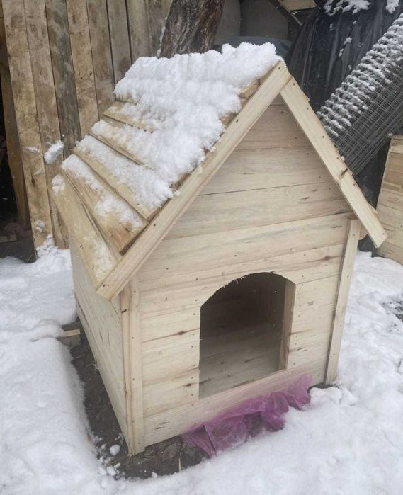 Будка для собак утеплённая. Домик для маленьких собак на зиму, тёплый.