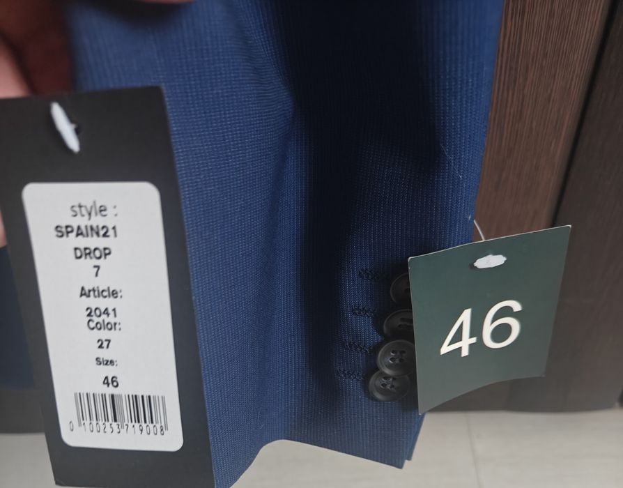 Sacou Tailor & Son - Albastru - Marime 46 - 100% Lână (NOU!)
