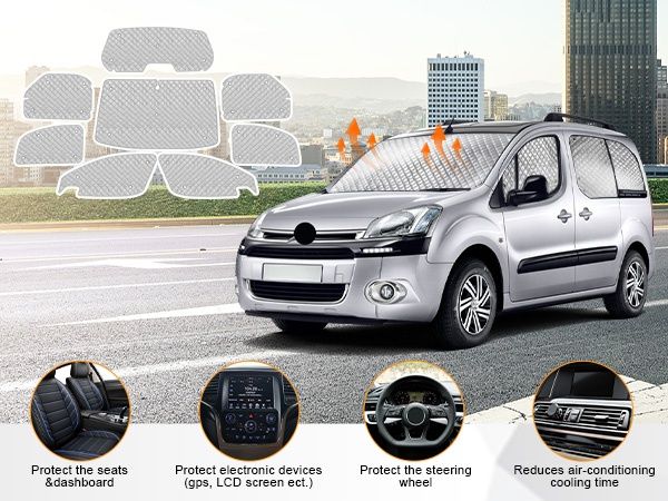 К-кт 8 части термоизолационни сенници за Citroen Berlingo 2008-2018