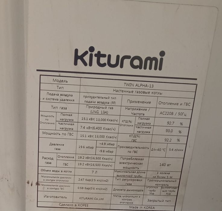 Газовый котел kiturami