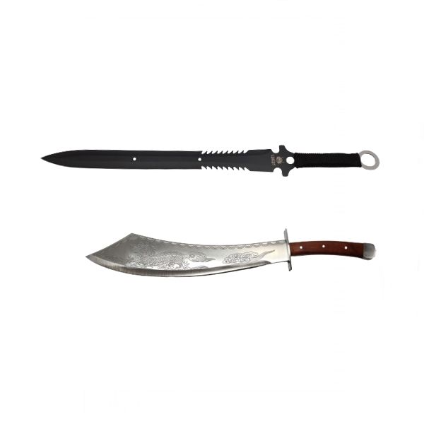 Set maceta si sabie de vanatoare, 54 cm , cutit de aruncat inclus