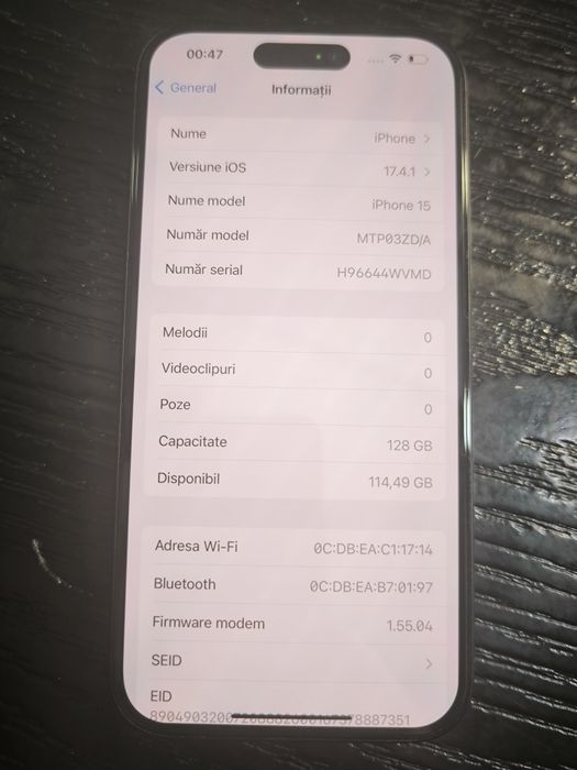 iPhone 15 , 128gb, baterie 100%