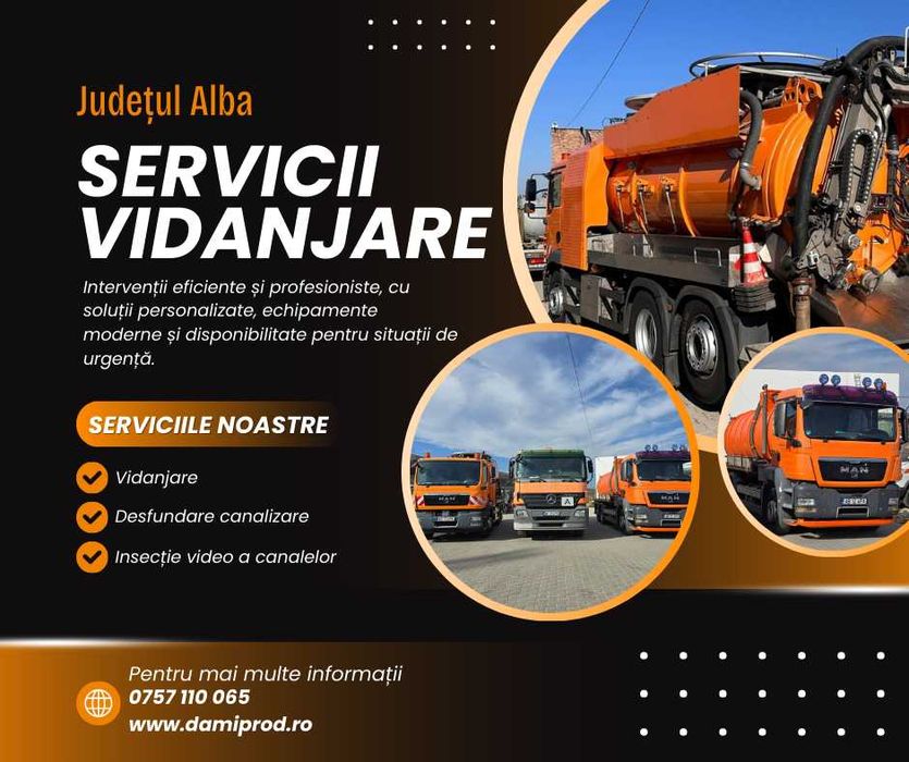 Vidanjare(vitanjare) Sebes-Aiud-Teius-Alba Iulia-Ocna Mures-Cugir-Blaj