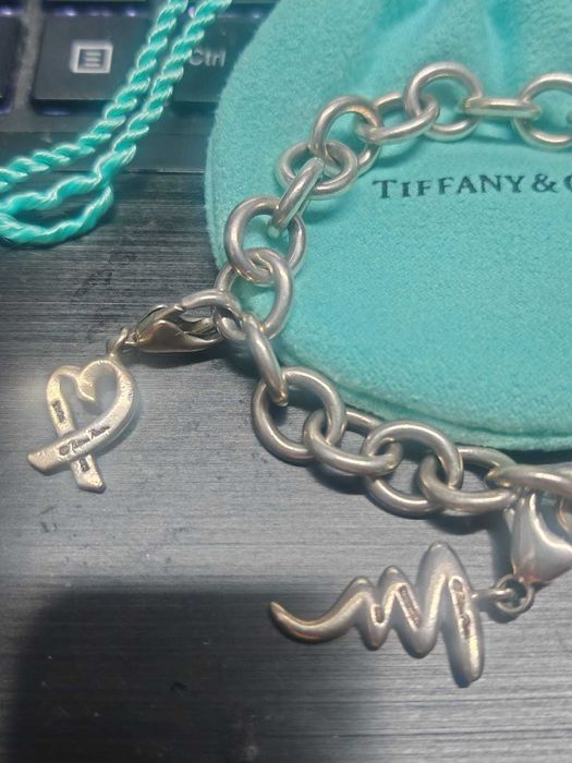 Bratara Tiffany Co argint 925 cu charmuri cu cutie si saculet FAC SCHIMBURI
