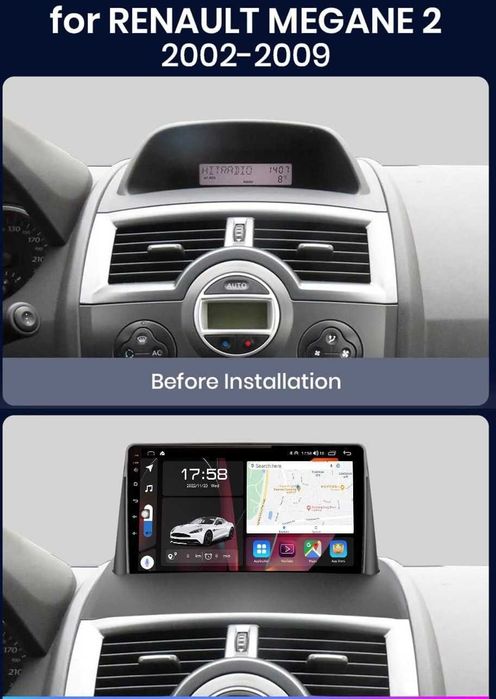 Мултимедия за Renault Megane 2 Навигация Carplay Android Auto Waze