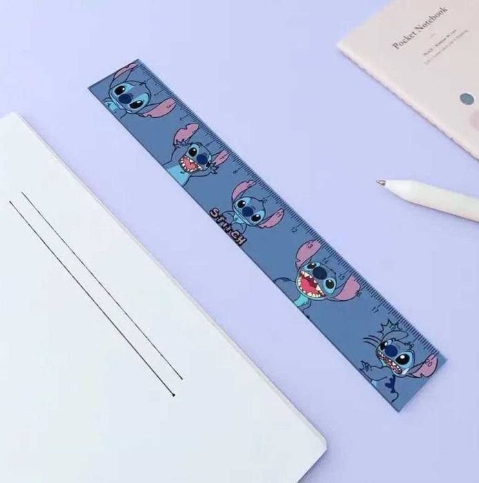 Ножици, линия,  мини тиксо и връзки на Стич