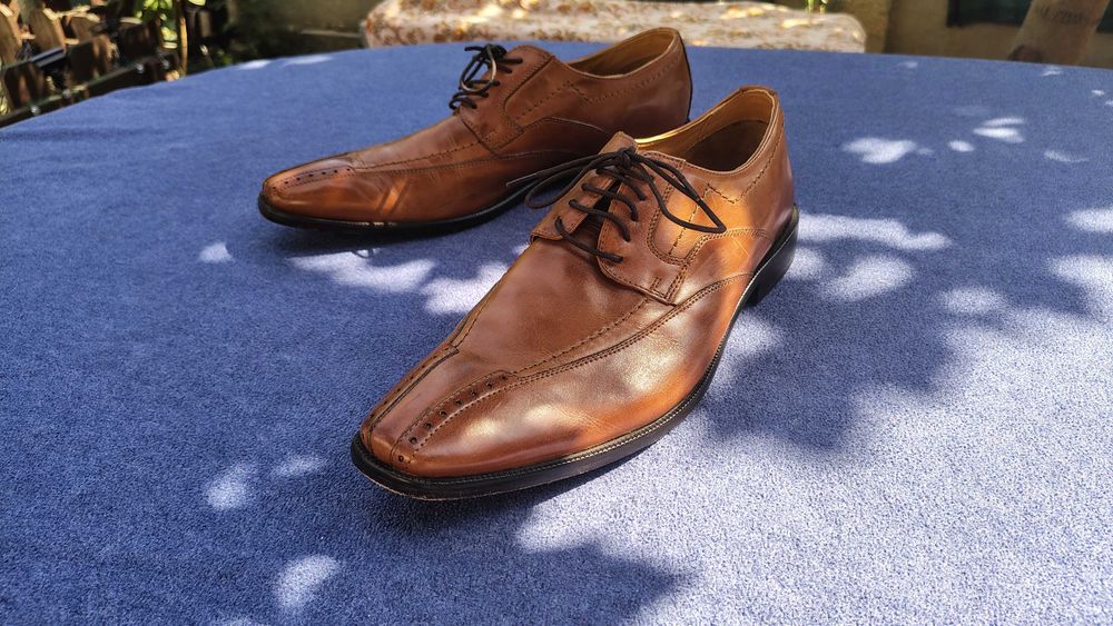 Pantofi Borelli, piele maro, marime 46