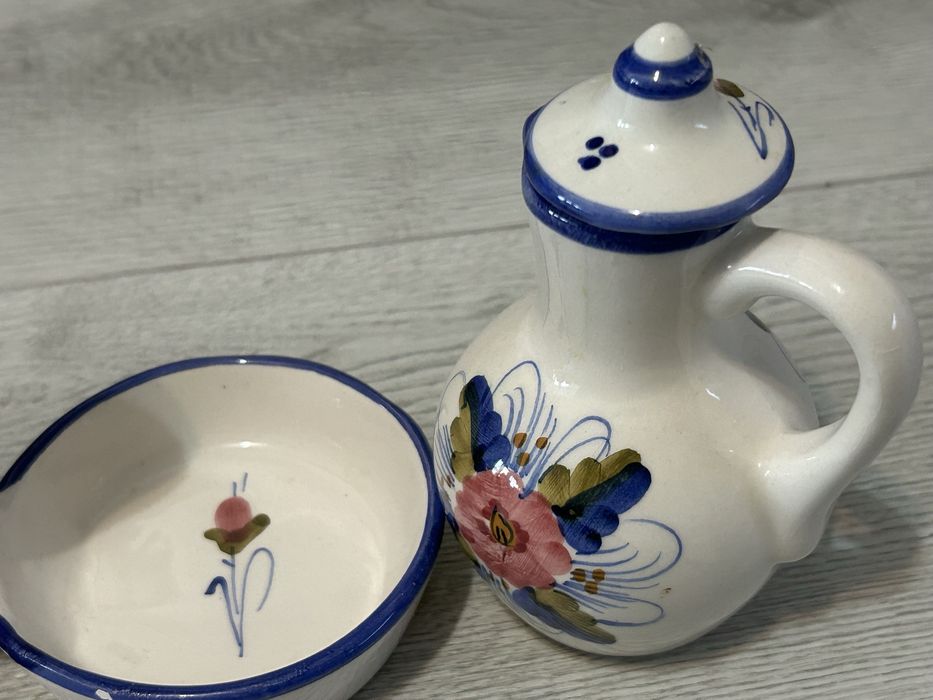 Керамичен испански ръчно рисуван комплект за зехтин и оцет