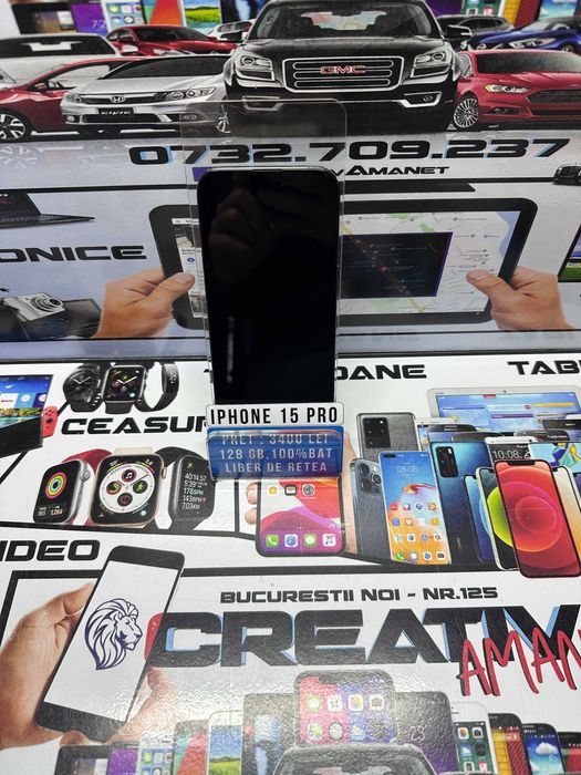 Iphone 15 PRO / 128 GB / 100% BAT - 17 cicluri / CreativAmanet