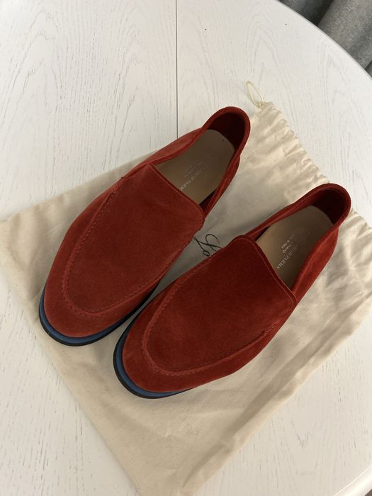 Pellettieri di Parma красные замшевые лоферы/мокасины.