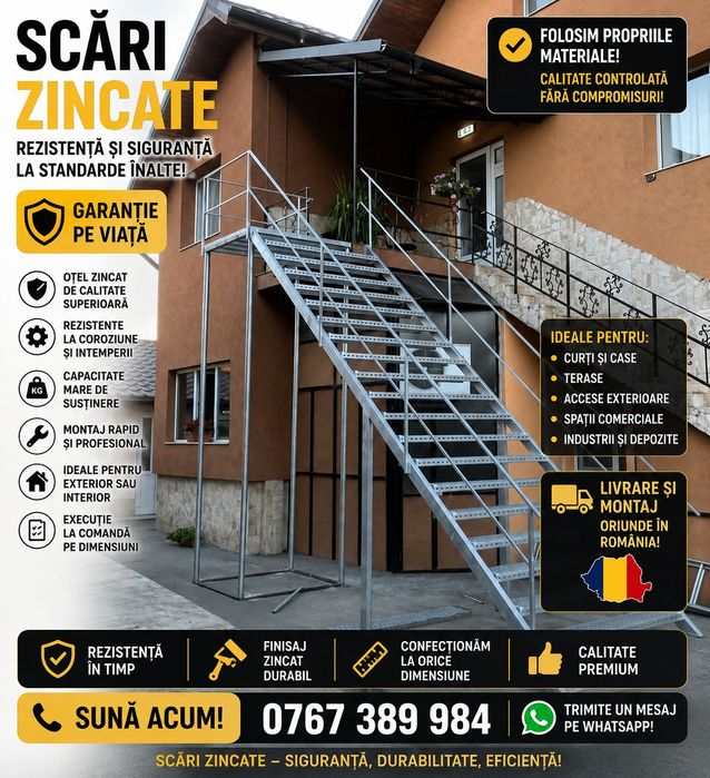 Scări metalice pentru interior și exterior