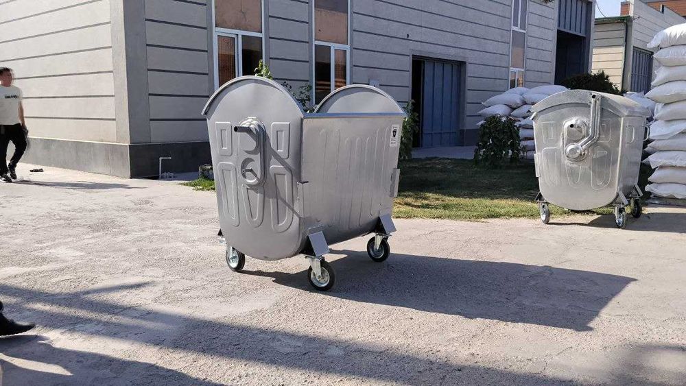 Оцинкованный металичиский мусор бак 1100л