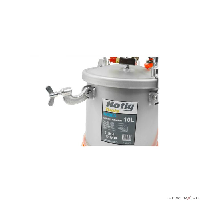 Pistol de vopsit pneumatic cu vas sub presiune separat de 10 litri,