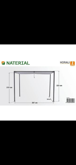 PERGOLA usoara otel/aluminiu/poliester 3m x2m