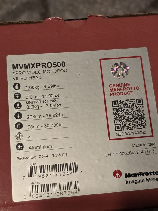 Monopied Manfrotto MVMXPRO500