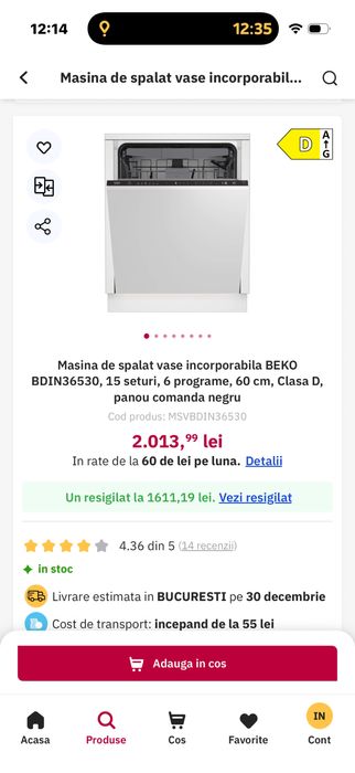 Masina de spalat vase beko