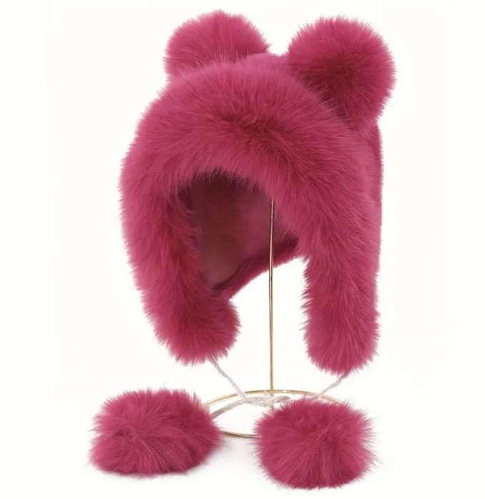 ПРОМО НОВИ ЦВЕТОВЕ модерни дамски пухени шапки с голями пухове