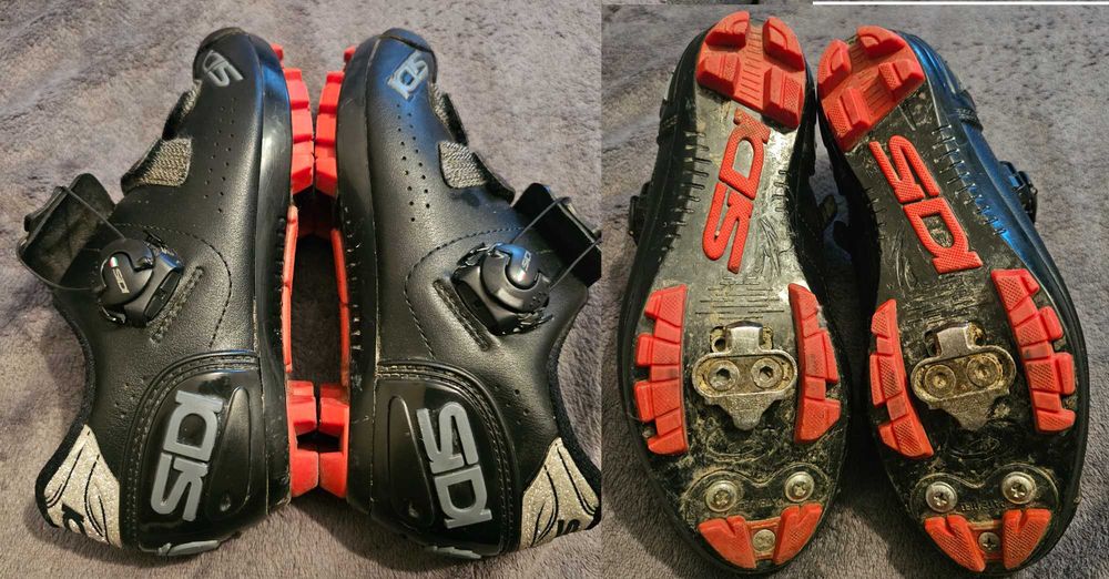 Pantofi ciclism Sidi 44 si 36 trace 2 Bontrager 43 MTB spd ca noi Casca ciclism Met Veleno ca noua marime M 56/58