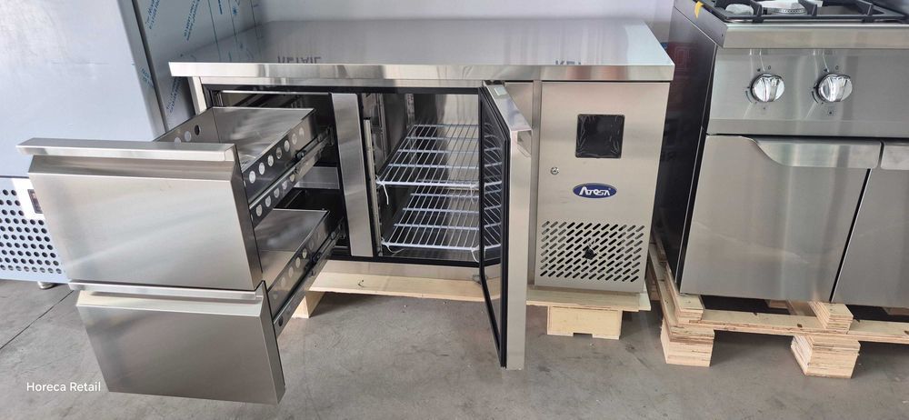 Masă rece,cu 2sertare si o usa depozitare–Horeca,inox,restaurant-NOU