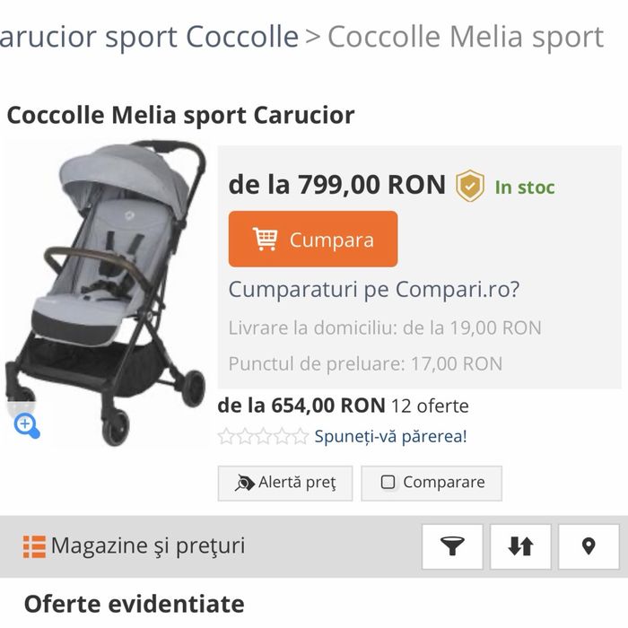 Carut pliabil Coccolle Melia ca nou